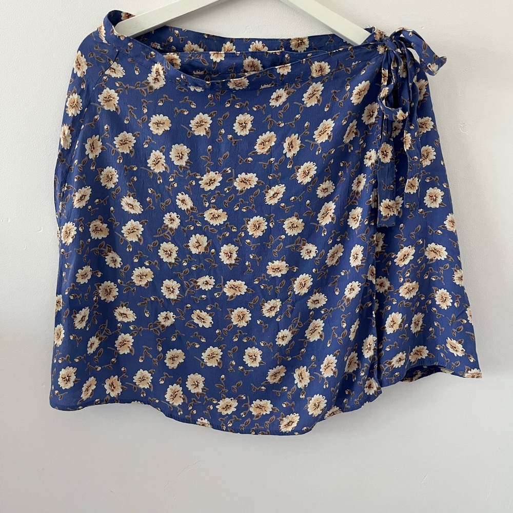 Floral mini wrap skirt